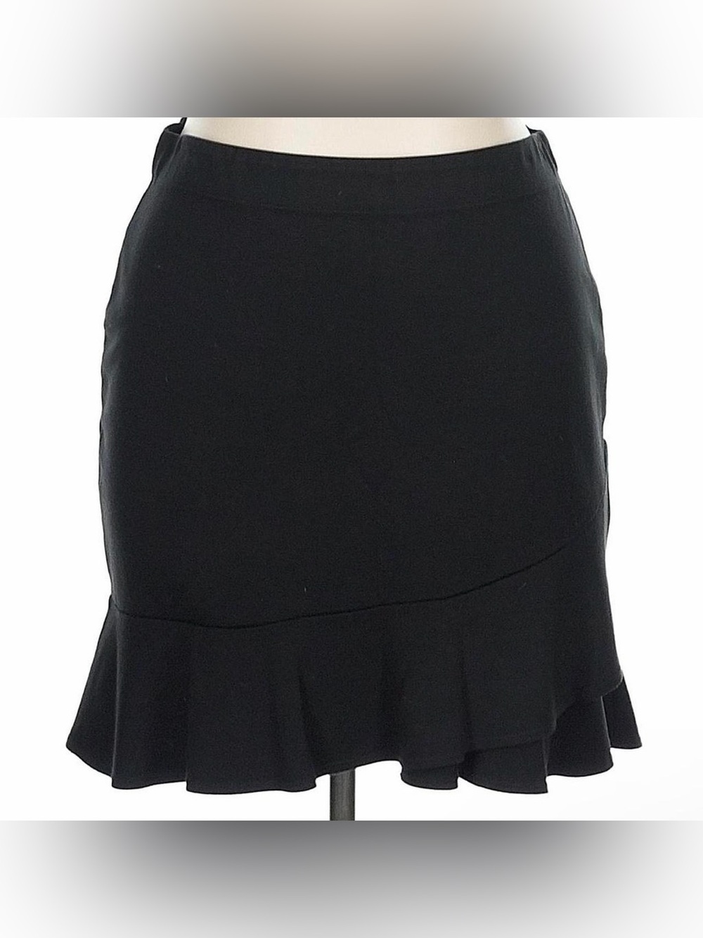 Max Studio XL Black Ruffle Hem Mini Skirt Office Siren Coquette Y2k Style Sexy